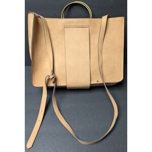 Universal Thread Camel Crossbody TOTE SATCHEL PURSE BAG Brass Ring Handles Vegan
